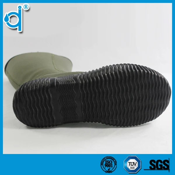  Легкие женские резиновые сапоги армейского зеленого цвета с неопреновым верхом