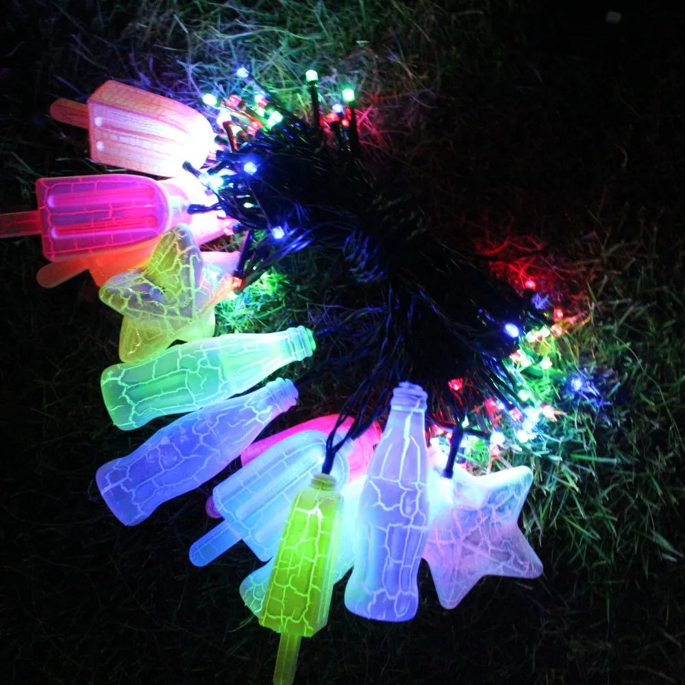 
 Уличная светодиодная гирлянда для сада, праздничное Рождественское украшение, светящаяся гирлянда для мороженого с трещинами  