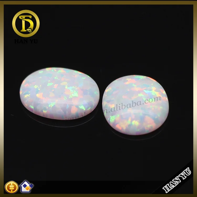 Synthetic #OP17 white cabochon oval shape 8*10mm cabochon opal stone price