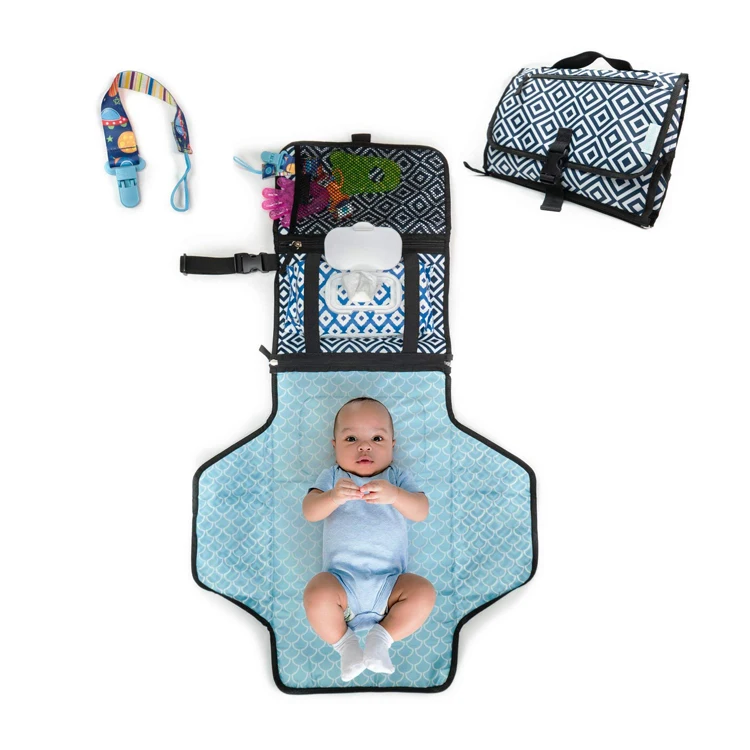 
Lightweight Travel Station Kit Portable Diaper Changing Pad Clutch 
