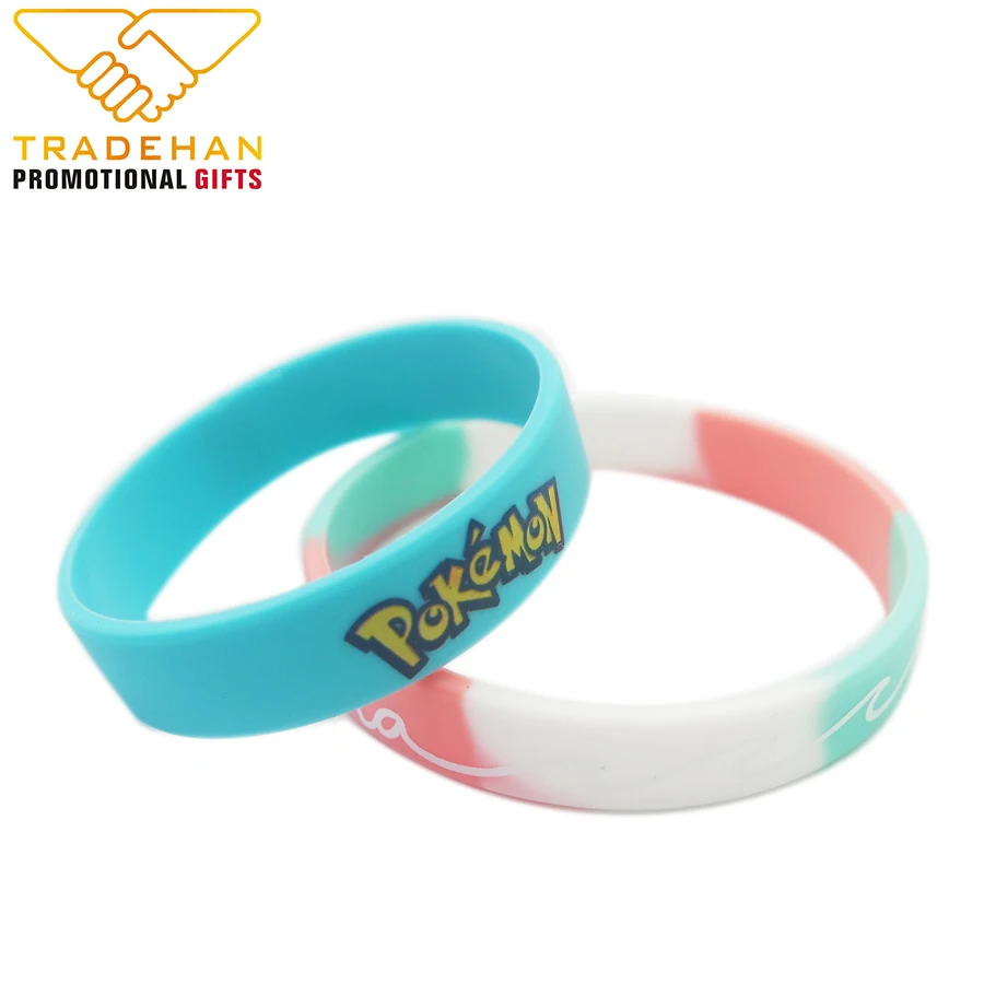wholesales custom logo printed cartoon silicone rubber hand belt and bracelet