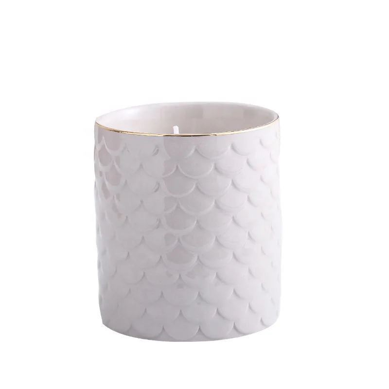 White Candle Vessels Candle Container holder Matt Ceramic Candle Cup Jar  for home decor