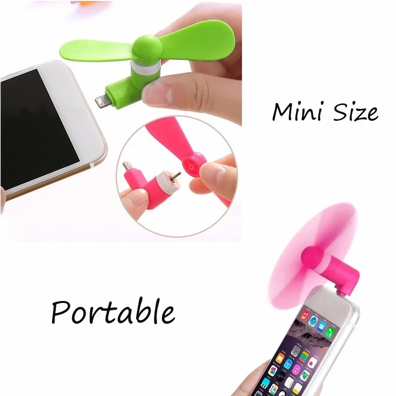 Promotional 2 in 1 OTG Mini Fan for IPhone Micro USB Fan Portable Fan for Phone with Custom Logo