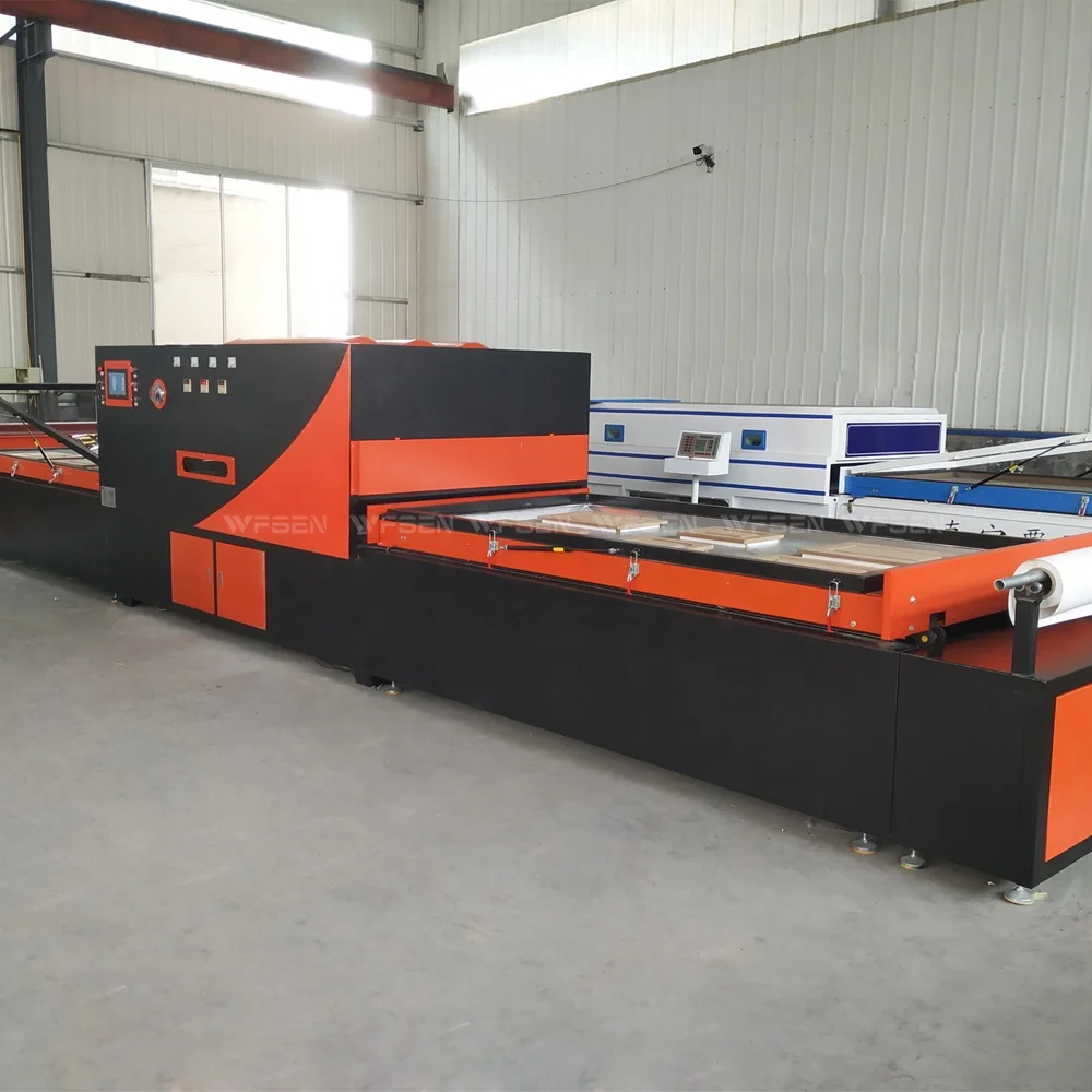 PVC Skin Film Double Table Veneer Door Making Vacuum Laminating Membrane Machine