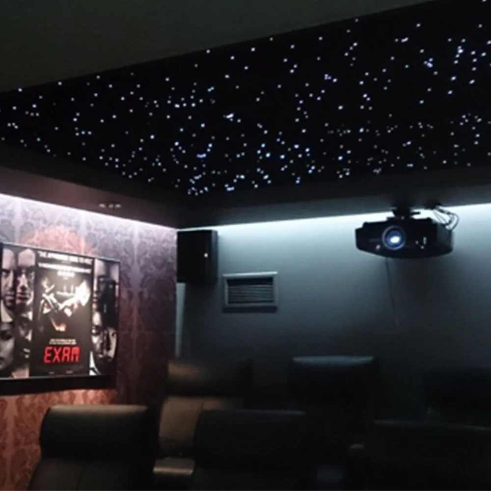 Twinkle LED Fiber optic star ceiling light kit 0.75mm*200pcs*2m optical fiber 16W RGBW Engine starry sky ceiling lights