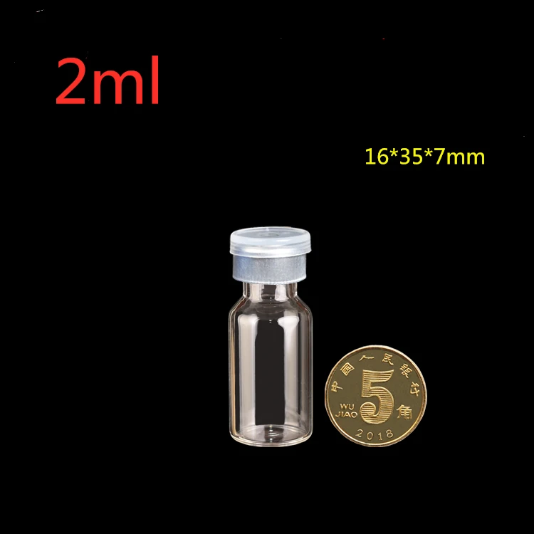 2ml 5ml Clear Vials Butyl Rubber Stopper medicine liquid Vials Laboratory bottle Mini Glass bottles
