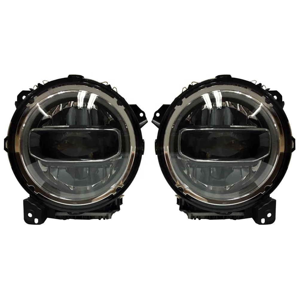 Lantsun JL1092 светодиодная фара для Jeep for wrangler JL 2018 + передняя лампа осветительное кольцо с белым кольцом из алюминиевого