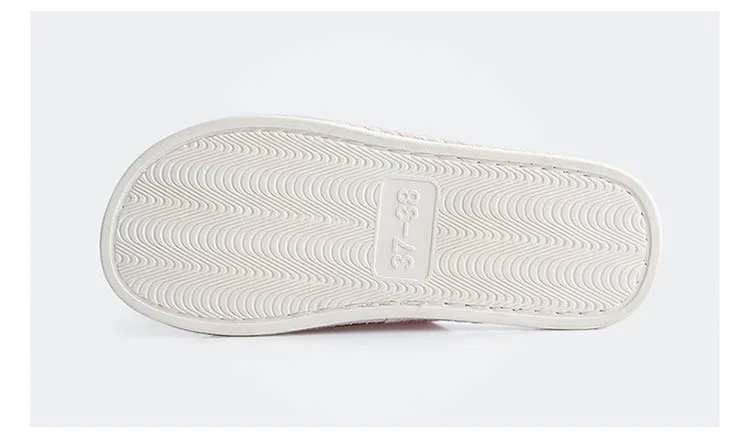 Lovely bowknot fashionable fair lady fan soft and comfortable cotton slippers for four seasons
