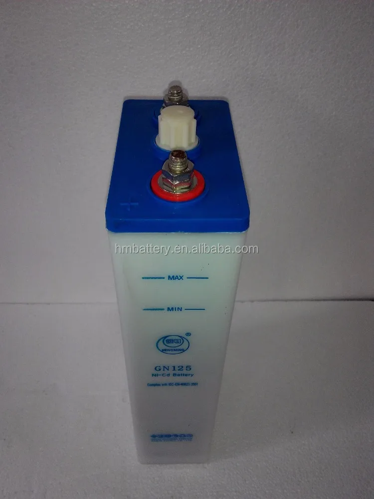 1.2v 125Ah ni-cd alkaline battery for UPS, Railway, Substation.