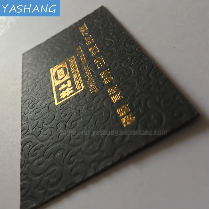 Black card gold edge visiting card with business cards foiled embossed