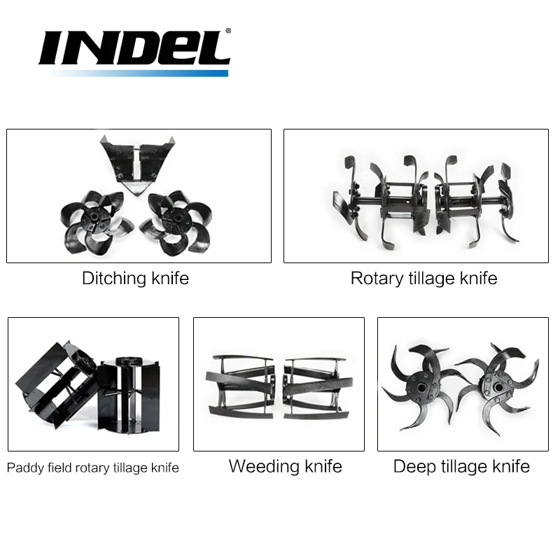 INDEL mini power tiller deep tillage gasoline small cultivator Weeding machine 30kg folding Orchard trencher