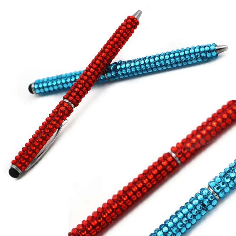 Fashion metal luxury jewelled diamond gemstone stylus ball pen with crystal and rhinestone