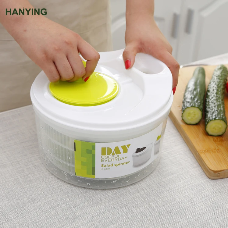 Salad Spinner - Manual Lettuce Spinner Dryer Fruits and Vegetables Dryer Large Bowl Storage Lid Included salad spinner bowl