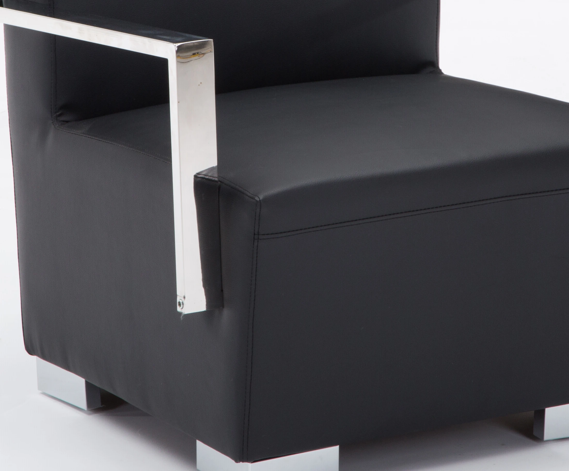 david  HL-6026 stainless steel mideast style leather single waiting room visiting office sofa