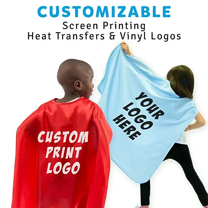 Custom Logo Printed Fancy Dress Cape Costume for Kids Children Party