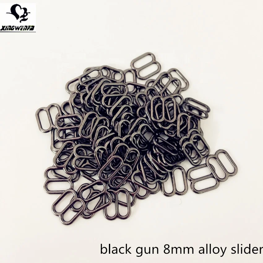 Экологически чистый 8 мм черный пистолет металлический купальник сплав кольцо и ползунок