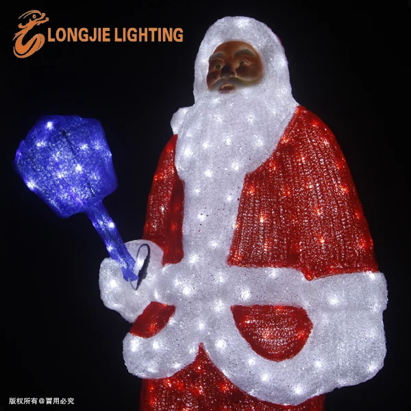 LED lighted outdoor life size santa christmas sleigh