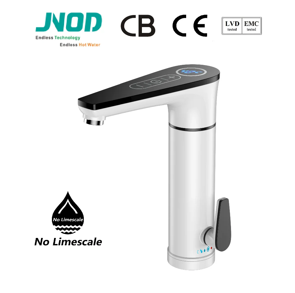 JNOD Rotary Spout LED Display Electric Water Heater Tap Kitchen Bathroom Instant Electric Heating Faucet