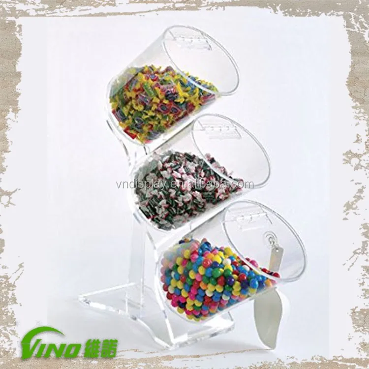 Clear Acrylic Sweet Display Stand Removable Trays,Countertop Nut Display Storage Box with Lid,Portable Acrylic Box Candy Holder