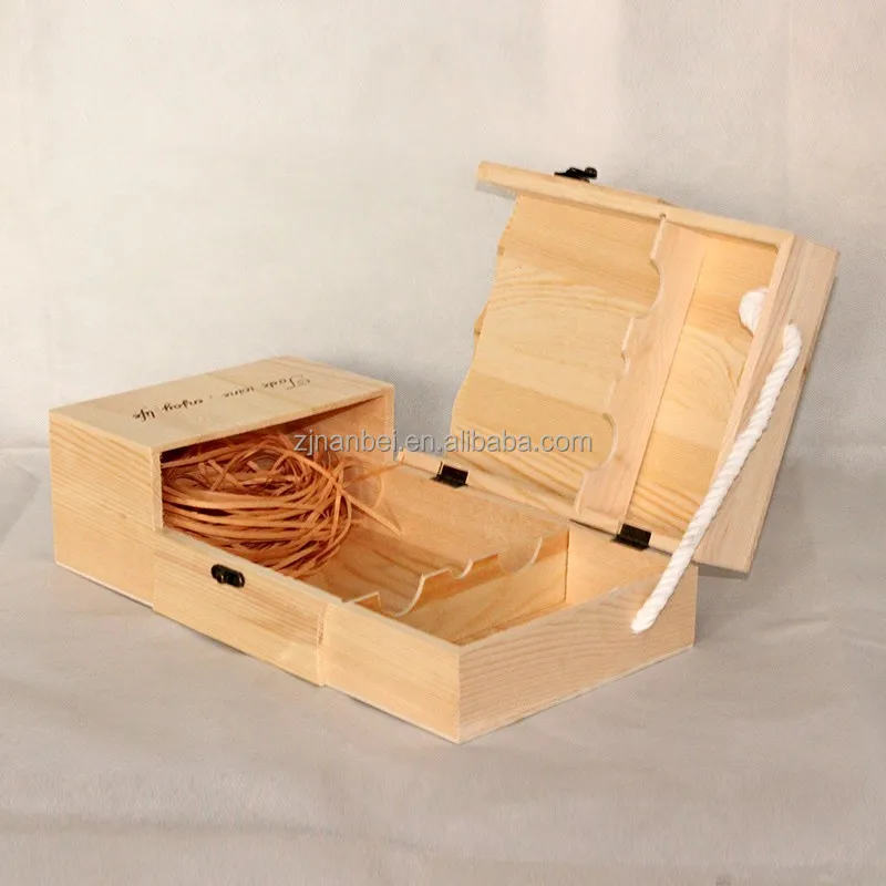 2024 модная Высококачественная коробка из натурального дерева для вина с 2 бутылками, деревянные коробки для вина на заказ