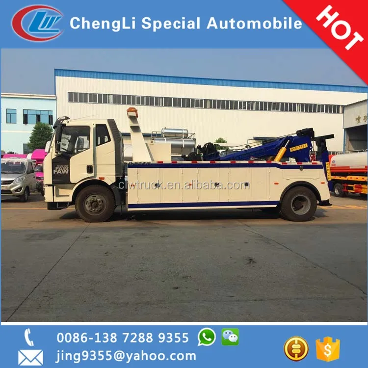 FAW 10 ton medium duty rotator wrecker towing truck for sale in Tajikistan