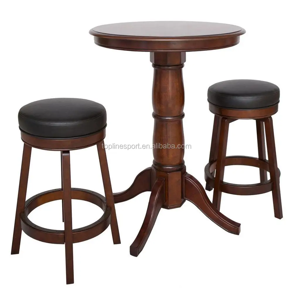 Solid Wood 30inch Round Pub Table with Stool Set