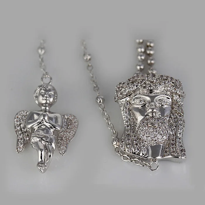 New fashion jewelry hip hop Jesus angel rosary pendant necklace