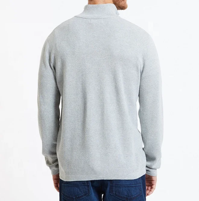 Mens casual 100% cotton soft fleece crew neck quarter zip pullover sweatshirts