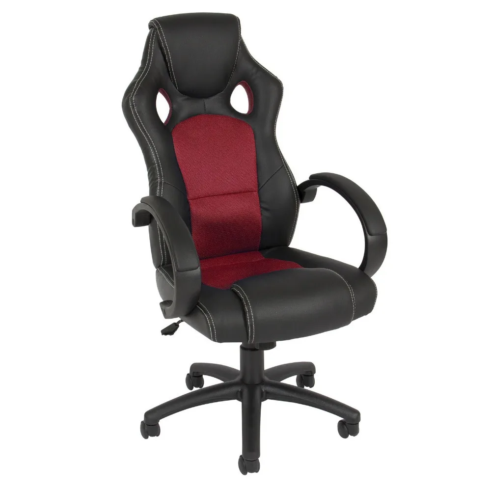 Leather Office Chair High Back &Race Car Style Bucket Seat