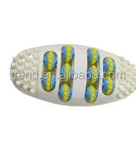 Wooden Reflexology Foot Massager Relaxing Vibrator and Spa Toy with Water Massage Balls for Baby and Adult Use