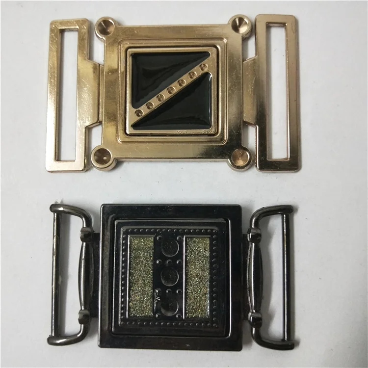 Ffower shape Openable Spray paint metal belt buckle Two parts joint clasp interlocking buckle