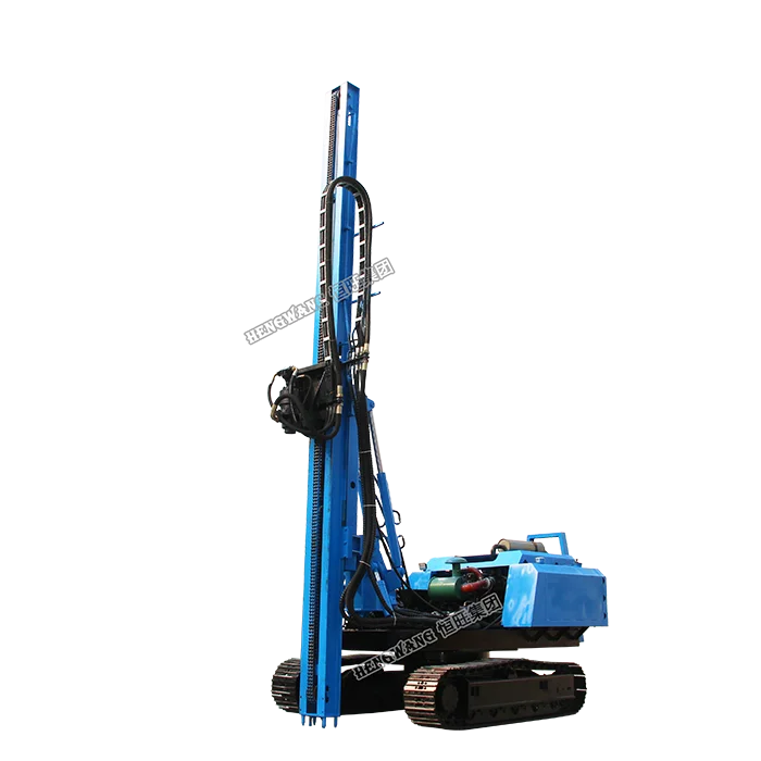 Solar pile driver for tractor ramming machine