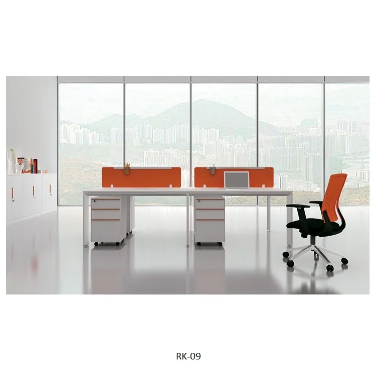 Luxury wooden office cubicle furniture modular rectangular height adjustable standing executive 4 person workstation table desk