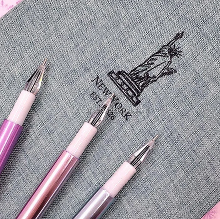 Big diamond crystal jewellery shinning pink plastic roller/gel pen