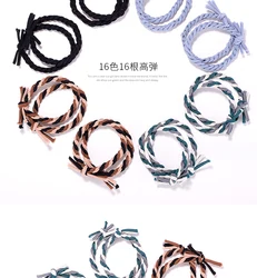factory supply elegant strong braided elastic hair band with knotted bow