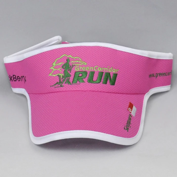 Free sample customize embroidery logo lightweight quick dry running visor