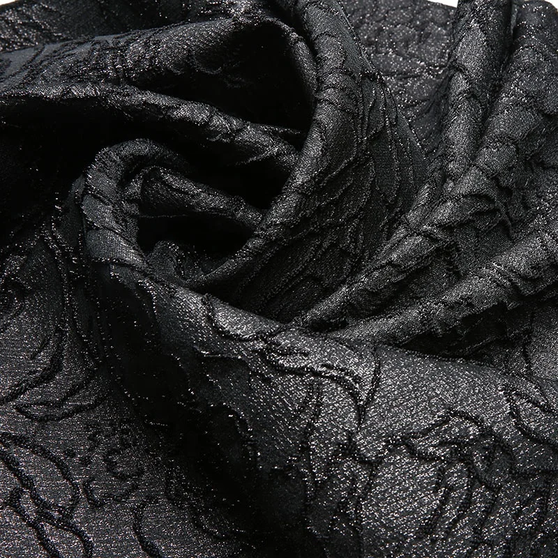 KEER Factory Custom TDJ69-L Custom factory wholesale 3d embossed floral pattern 100% polyester jacquard fabric glitter fabric