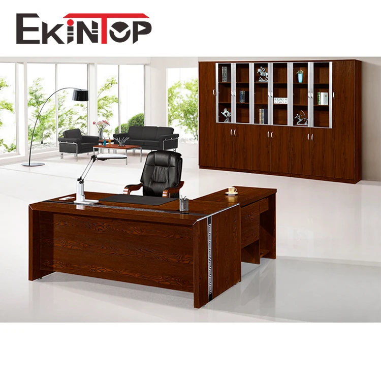 MDF office furniture 1.6m boss ceo office desk table with locking drawers