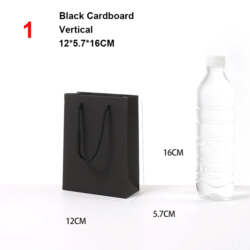 Wholesale custom print logo cheap kraft paper shopping carrier bag customised white black jewelry gift packaging bag with handle