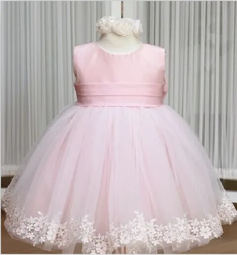 WONDERLAND children clothes princess dress pink color cotton lace dress latest children