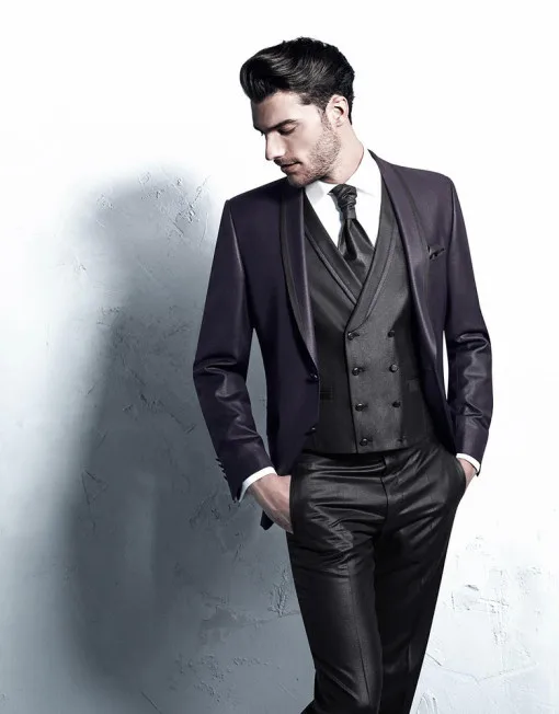 Индивидуальный мужской свадебный костюм, красивый темно-синий деловой костюм, высококачественный костюм итальянского бренда