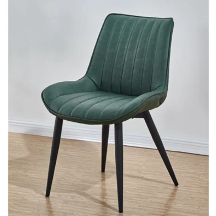 New arrival big size soft coffee chair PU leather dining chairs upholstered living room chair with metal leg