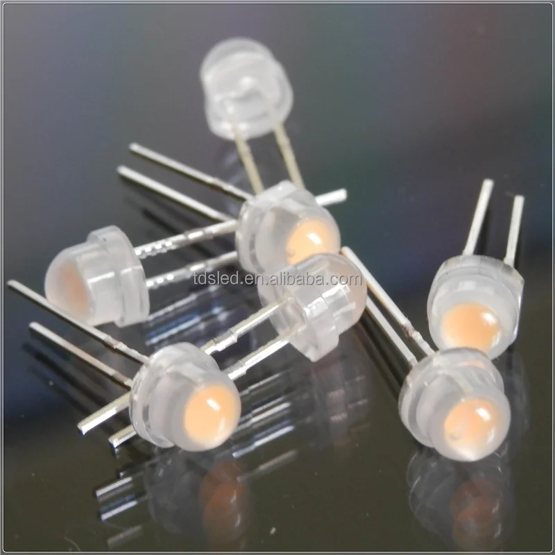 600nm - 605nm-610nm 5mm orange color strawhat led lamp 120 degree beam angle