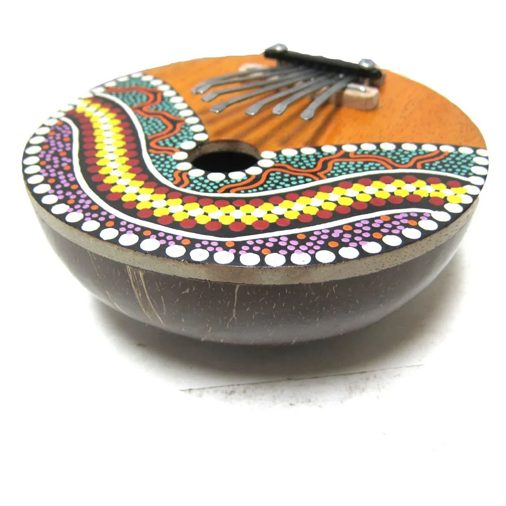 Hot selling colorful 7 key diy kalimba coconut thumb piano