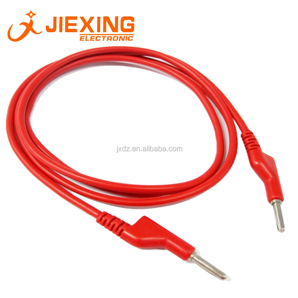 4mm Banana Plug With Wire 20cm Cable Male To Male Nylon Stackable Type AGG Silicon Wire 10A