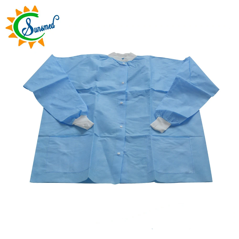 disposable nonwoven medical jacket lab coat white lab coat