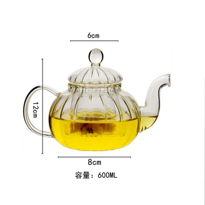 600ml Transparent borosilicate glass teapot/durable glass tea set