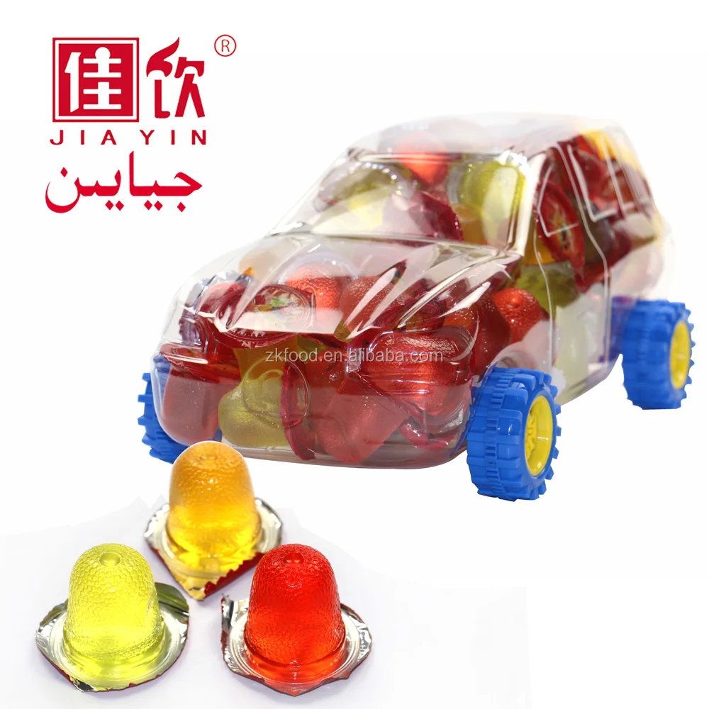 Toy car jar packing 16g lychee cup jelly plastic toy mini food