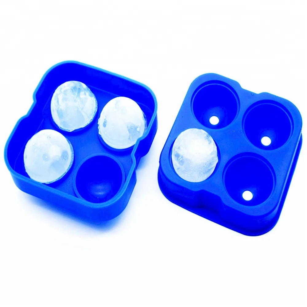 100% food grade Food Grade approved Silicone sphere ice ball maker mould,silicone  ice ball tray with 4 cavities