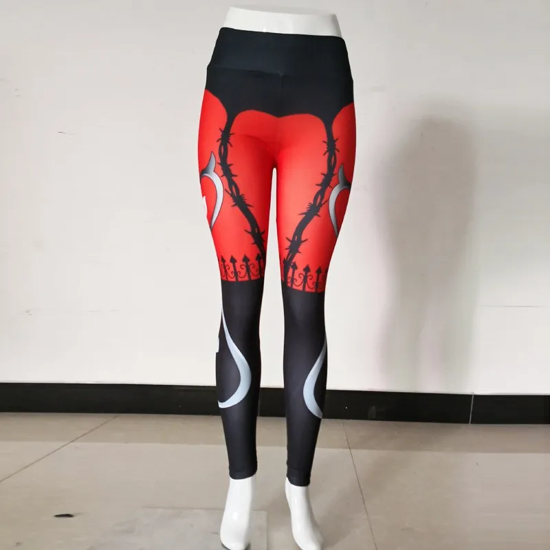 Best selling design high waist legging red and black camo breathable fashion woman workout legging
